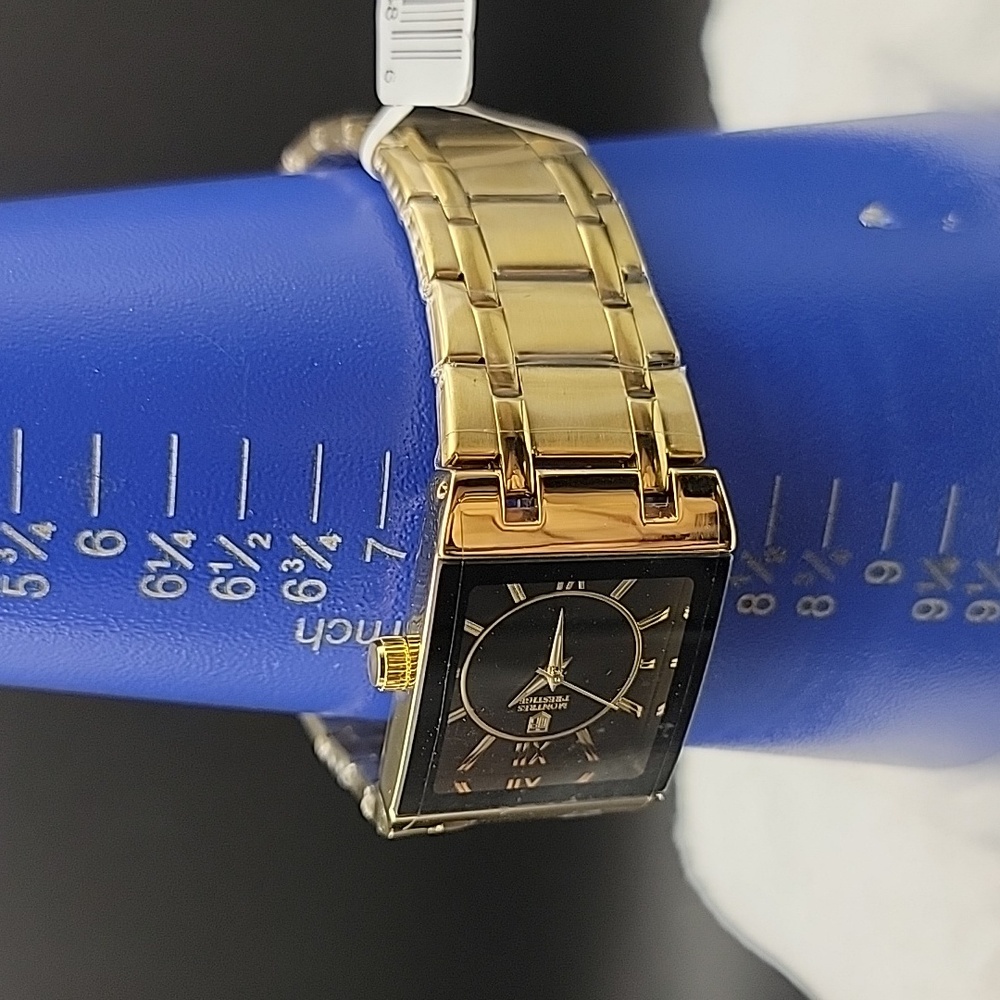 MPW-0252 Montres Prestige X Invicta Mens 41.5mm Gold Bracelet Black Watch NEW - Picture 7 of 10